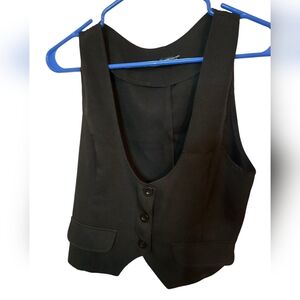 Black Button-Up Vest EUC